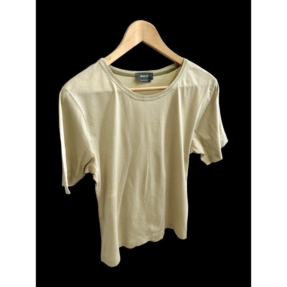 Bally‎ Tshirt Men Single Stitch Luxury Designer Tshirt Beige Small/medium